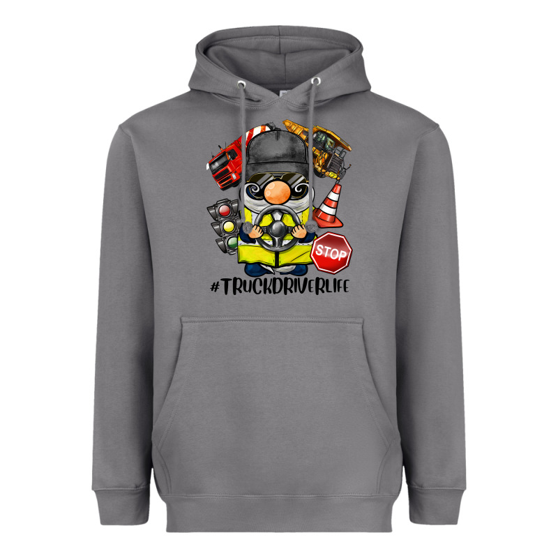Truck Driver Life Gnome Heavyweight Hoodie by BarkalooDesign | Teevron