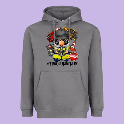 Truck Driver Life Gnome Heavyweight Hoodie Designed By Barkaloodesign