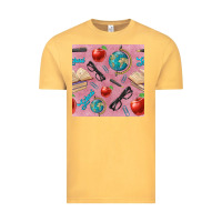 Vintage Mustard Teacher Seamless Pattern Vintage Tee - BundleAndBundleShop