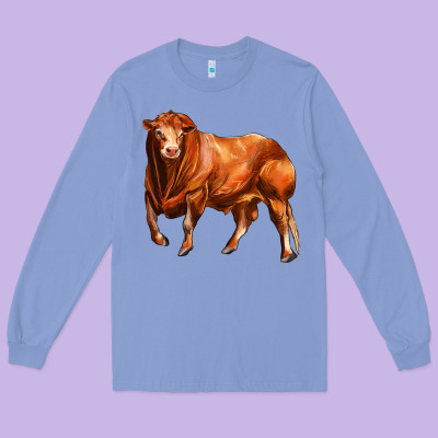 Red Angus Bull Long Sleeve Tee Designed By Lillyallendesigns