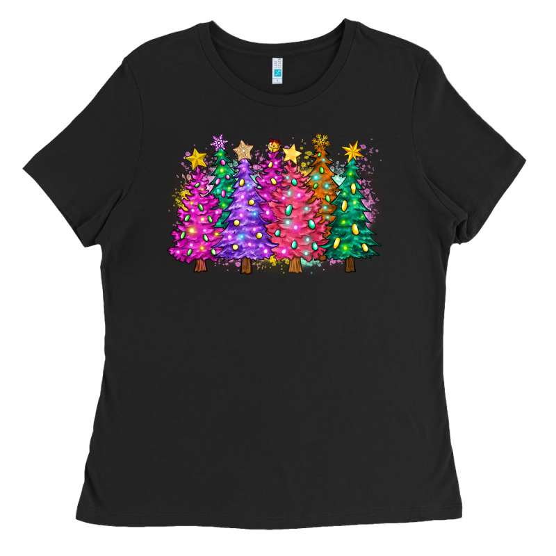 Christmas Trees And Lights Ladies Tee by Zillion Design Studio | Teevron