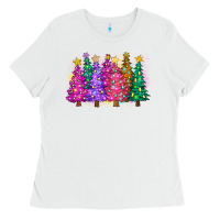 White christmas trees and lights Ladies Tee - Zillion Design Studio