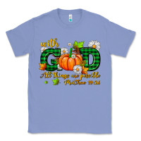 Colony Blue with god all things are possible Classic Tee - AdoDesignShop