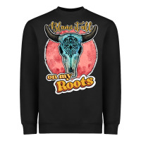 Black blame it all on my roots bull skull black Heavyweight Sweatshirt - JahusDesignShop