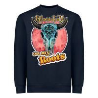 Navy blame it all on my roots bull skull black Heavyweight Sweatshirt - JahusDesignShop