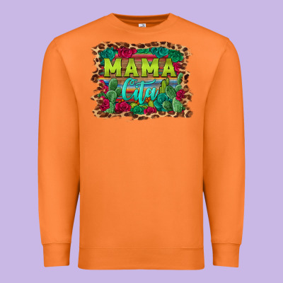 Mama Cita Serape Background Premium Sweatshirt Designed By Barkaloodesign
