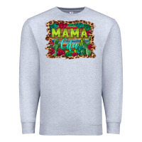 Heather Grey mama cita serape background Premium Sweatshirt - BarkalooDesign