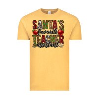 Vintage Mustard santa's favorite teacher assistant Vintage Tee - Jasminsmagicworld