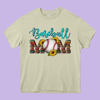 Western Leopard Serape Wooden Sunflowers  Turquoise Glitter Mom Baseba Heavy Core Tee Designed By Artiststas