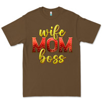 Cacao wife mom boss Premium Tee - texasbilliewilder