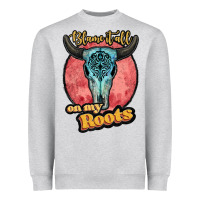 Heather Grey blame it all on my roots white Heavyweight Sweatshirt - JahusDesignShop