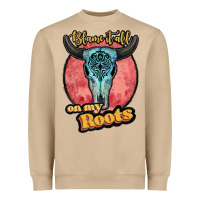 Blame It All On My Roots White Heavyweight Sweatshirt | Teevron