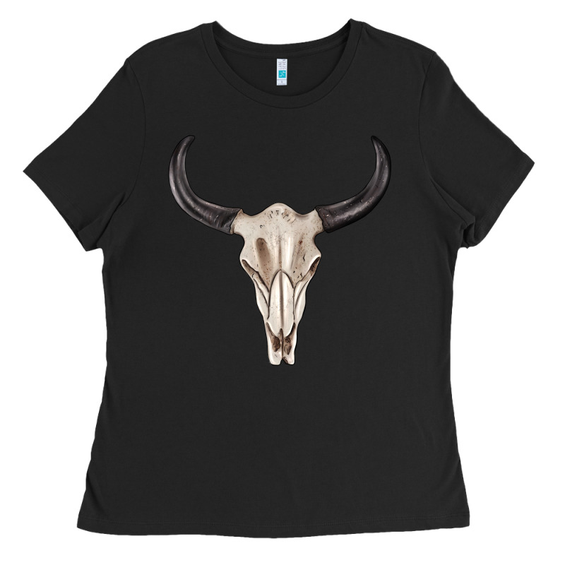 Western Bull Skull Tbw Ladies Tee by texasbilliewilder | Teevron