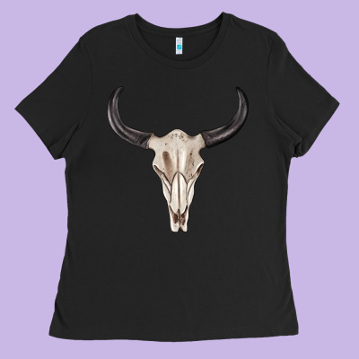 Ladies Tee western bull skull tbw