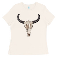Bone western bull skull tbw Ladies Tee - texasbilliewilder