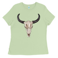 Matcha western bull skull tbw Ladies Tee - texasbilliewilder