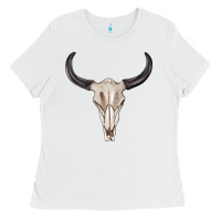 White western bull skull tbw Ladies Tee - texasbilliewilder