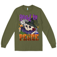 Army Green Read in peace Halloween Long Sleeve Tee - NancyCooperArtShop