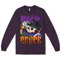 Plum Read in peace Halloween Long Sleeve Tee - NancyCooperArtShop