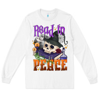 White Read in peace Halloween Long Sleeve Tee - NancyCooperArtShop