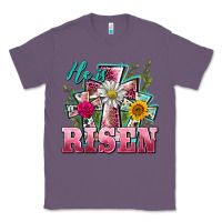 Lavender he is risen cross easter Classic Tee - BarkalooDesign