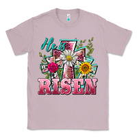 Lilac he is risen cross easter Classic Tee - BarkalooDesign