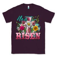 Plum he is risen cross easter Classic Tee - BarkalooDesign