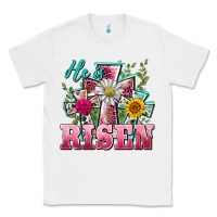 White he is risen cross easter Classic Tee - BarkalooDesign