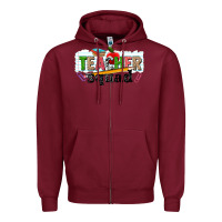 Burgundy teacher squad Zipper Hoodie - NancyCooperArtShop