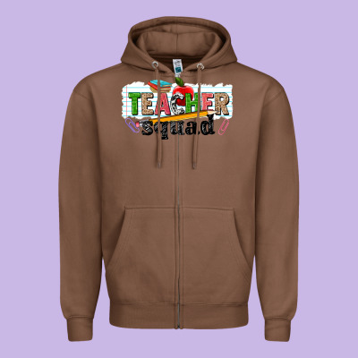 Teacher Squad Zipper Hoodie Designed By Nancycooperartshop