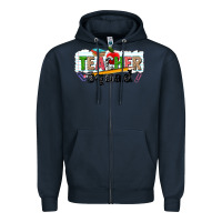 Navy teacher squad Zipper Hoodie - NancyCooperArtShop