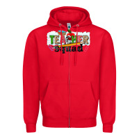 Red teacher squad Zipper Hoodie - NancyCooperArtShop