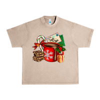 French Oak Christmas hot chocolate cup with gift and letters Urban Heavy Tee - AdoDesignShop