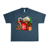 Christmas Hot Chocolate Cup With Gift And Letters Urban Heavy Tee | Teevron