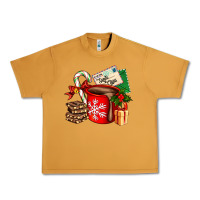 Peanut Butter Christmas hot chocolate cup with gift and letters Urban Heavy Tee - AdoDesignShop