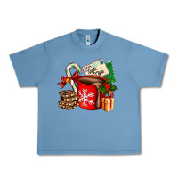 Pebble Blue Christmas hot chocolate cup with gift and letters Urban Heavy Tee - AdoDesignShop