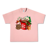 Salmon Christmas hot chocolate cup with gift and letters Urban Heavy Tee - AdoDesignShop