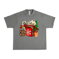 Tornado Christmas hot chocolate cup with gift and letters Urban Heavy Tee - AdoDesignShop