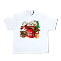 White Christmas hot chocolate cup with gift and letters Urban Heavy Tee - AdoDesignShop