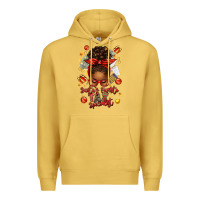 Antique Gold santa favorite tax specialist afro messy bun Premium Hoodie - texasbilliewilder
