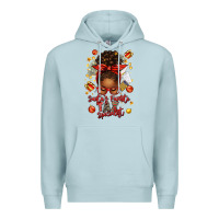 Blue Mist santa favorite tax specialist afro messy bun Premium Hoodie - texasbilliewilder