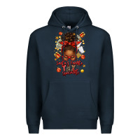 Navy santa favorite tax specialist afro messy bun Premium Hoodie - texasbilliewilder