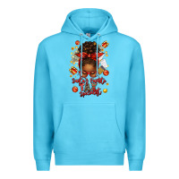 Ocean Blue santa favorite tax specialist afro messy bun Premium Hoodie - texasbilliewilder