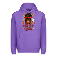 Purple santa favorite tax specialist afro messy bun Premium Hoodie - texasbilliewilder