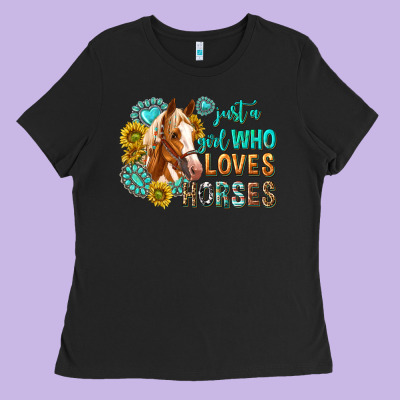 Ladies Tee western just a girl who loves horses
