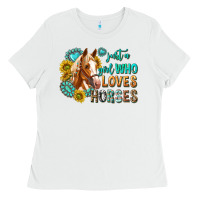 White western just a girl who loves horses Ladies Tee - texasbilliewilder