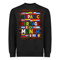 Black hispanic haritage month flags with background Heavyweight Sweatshirt - BundleAndBundleShop