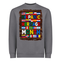 Storm hispanic haritage month flags with background Heavyweight Sweatshirt - BundleAndBundleShop