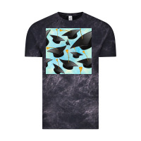 Cloud Black graduation cap seamless pattern Vintage Tee - BundleAndBundleShop