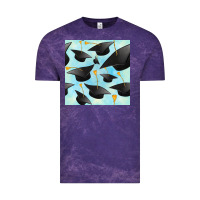 Cloud Purple graduation cap seamless pattern Vintage Tee - BundleAndBundleShop